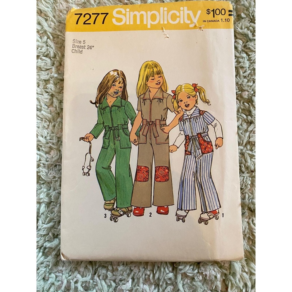 Vintage Simplicity 7277 Child Jumpsuit Pattern Size 5 - Picture 7 of 7